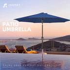 JEAREY 9FT Outdoor Patio Umbrella, Market Umbrella, Dark Blue | Outdoor Table - Image 7