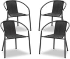 Grezone 4-Piece Rattan Indoor-Outdoor Restaurant Stack Chair Versatile and by GREZONE