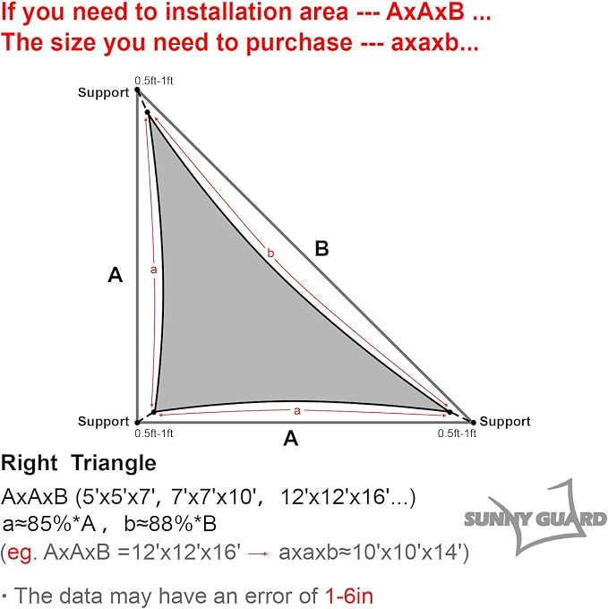 SUNNY GUARD Custom Size 9'x9'x12.7' Terra Red Sun Shade Sail Right Triangle UV - Image 2