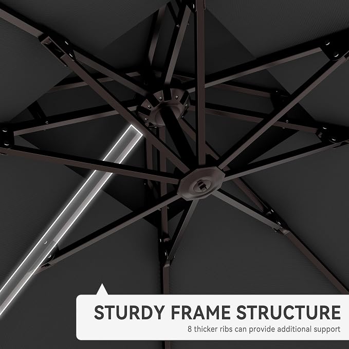 10' X 13' Cantilever Patio Outdoor Umbrella - Image 5