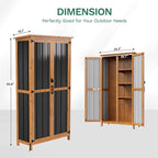 Devoko Metal & Wood Weatherproof Garden Storage Tall Shed - Image 2