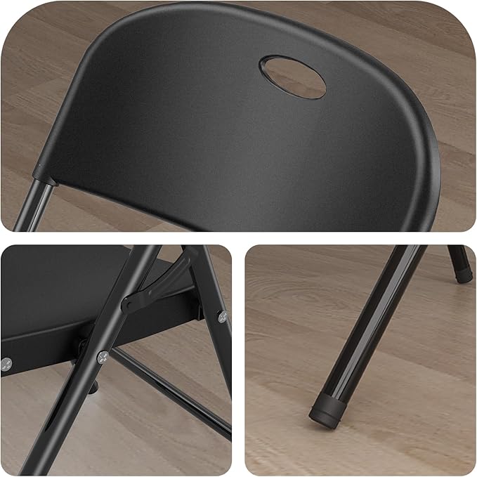 Nazhura 350 Weight Limit Heavy Duty Plastic Folding Chair - Image 4