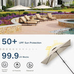 6.5' x 10' Rectangular Patio Umbrella Large Outdoor Market Umbrella w/UV - Image 6