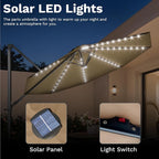 Devoko 10ft Solar LED Patio Umbrella, Round Cantilever Outdoor Umbrella - Image 5