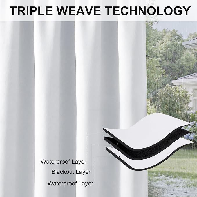 RYB HOME 2 Panels Outdoor Curtains - Image 6