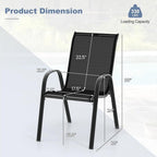 Giantex Patio Chairs Set of 4, Stackable Outdoor Dining Chairs - Image 3