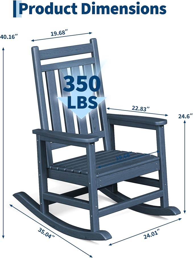 HDPE Rocking Chair Outdoor Set of 2 - Image 2