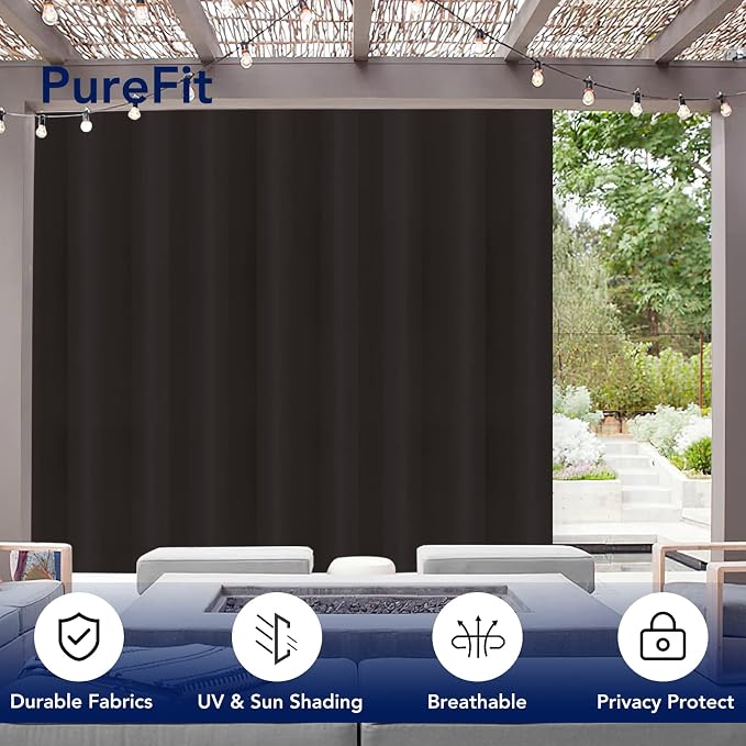PureFit Outdoor Curtains for Patio Waterproof – Weatherproof, UV and Fade - Image 3