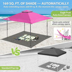 EAGLE PEAK 13x13 Pop Up Canopy Tent, Auto Extended Eaves, Light Pink | Easy - Image 4