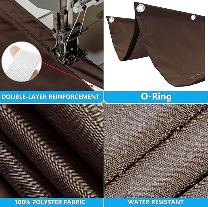 Retractable Wave Sun Shade Cloth 3' x 19' Sun Shade Sail Waterproof Polyester - Image 3