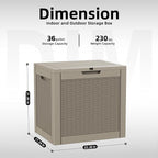 PatioZen 36 Gallon Deck Box Outdoor, Weatherproof Resin Patio Storage Box - Image 2