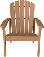 Compact Stackable Adirondack Chairs Set of 4, Teak | 26.3" Wide HDPE, - Image 8
