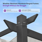 PURPLE LEAF Retractable Pergola 10' x 13' w/Double Canopy - Image 8