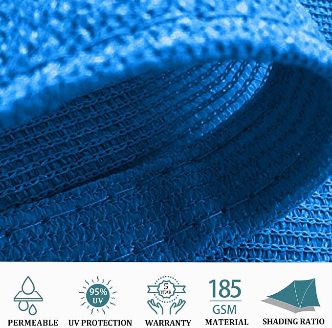 Shade&Beyond 9'x11' Sun Shade Sail Canopy Rectangle, UV Block Breathable Curved - Image 3