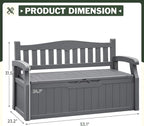 Flamaker 80 Gallon Storage Bench, Deck Box - Image 3