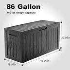 86 Gallon Deck Box, Lockable Waterproof Outdoor Storage Boxes - Image 6