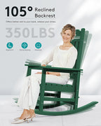SERWALL HDPE Oversized Outdoor Rocking Chairs Set of 4, Patio Rocker, All - Image 5