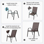 Patio Chairs Set of 4, Breathable Textilene, Weatherproof Frame, Quick Setup - Image 6
