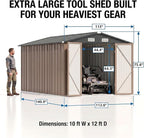 Devoko 8x12 FT Outdoor Storage Shed, Metal Tool Shed - Image 2