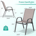 Patio Chairs Set of 4, All Weather Outdoor Dining Chairs | Stackable Dining - Image 3