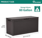 YITAHOME 80 Gallon Outdoor Storage Box | Large Water Resistant Resin Deck Box - Image 7