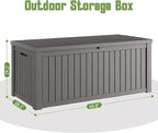 Outdoor Storage Box, 230 Gallon Large Outdoor Resin Deck Box, Storage - Image 2