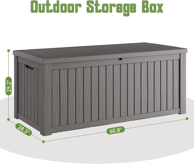 Outdoor Storage Box, 200 Gallon Resin Deck Boxes Outdoor Waterproof - Image 2