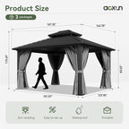 Aoxun Gazebo 12x14 Hardtop Gazebo - Image 2