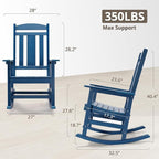 LUE BONA Outdoor Rocking Chairs Set of 4, Weather Resistant HDPS Poly Rocker - Image 2