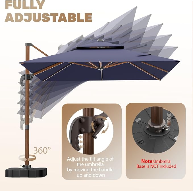 10x13FT Cantilever Outdoor Patio Umbrellas - Image 7