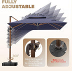 10x13FT Cantilever Outdoor Patio Umbrellas - Image 7