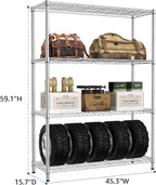 IZEUK 4-Tier Adjustable Heavy Duty Metal Wire Shelving Unit, Wide Storage Rack - Image 8