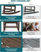 THOEOE Outdoor Rocking Chairs Set of 4, Oversized Patio Rocking Chair | HDPE - Image 4