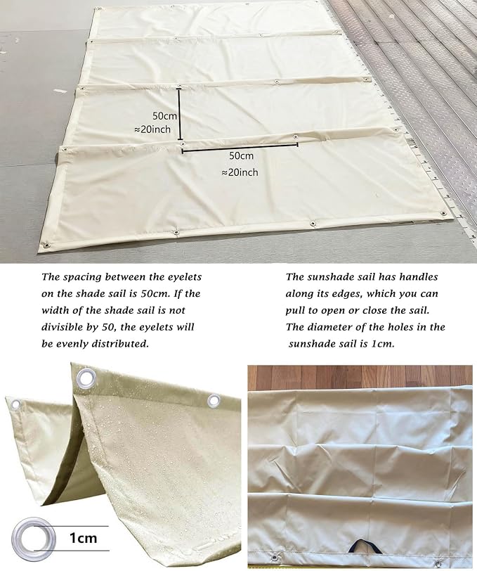 Retractable Wave Sun Shade Sail 4' x 10' Waterproof Pergola Shade Cloth Cover - Image 4