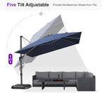 PURPLE LEAF Patio Umbrella Outdoor 10' x 10' Square Easy Assembly Navy | - Image 6