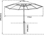 Sunnyglade 9' Patio Umbrella Outdoor Table Umbrella - Image 6