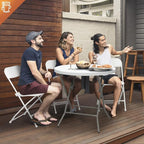 VINGLI 5 Pack White Plastic Folding Chair, Indoor Outdoor Portable Stackable - Image 7