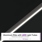 PURPLE LEAF Cantilever Patio Umbrella 11ft Round Solar LED Light, Stays bright - Image 4