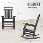 LUE BONA Outdoor Rocking Chairs Set of 2, Weather Resistant HDPS Poly Rocker - Image 2