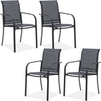 Outdoor Chairs Set of 4, Stackable Patio Dining Chairs by Offeroutdoorsolutions