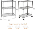 Amazon Basics 3-Shelf Adjustable Heavy Duty Storage Shelving Unit on 2" Wheels - Image 3