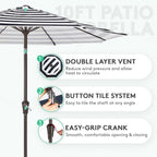 JEAREY 10 ft Outdoor Patio Umbrella w/Tilt and Crank - Image 2
