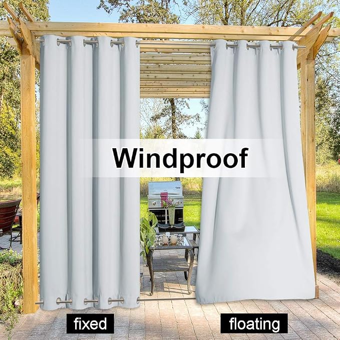 NICETOWN Outdoor Curtain Waterproof & Windproof, Energy Smart Thermal Insulated - Image 5