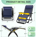 Suteck Oversized Zero Gravity Chair, 500LBS 33" XXL Reclining Lounge Chairs | - Image 2