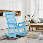 GREENVINES Oversized Outdoor Rocking Chairs Set of 2, HDPE Rocker, Arctic | - Image 2