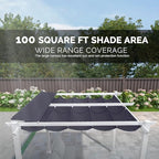 PURPLE LEAF Patio White Pergola 10' x 10' w/Light, Extra Canopy, aluminum frame - Image 8