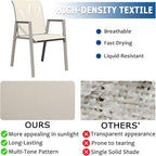 Outdoor Patio Chairs Set of 6, Ivory Beige Stackable Outdoor Chairs, - Image 3