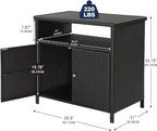 Grand patio Wicker Storage Cabinet Outdoor Waterproof Buffet Cabinet Patio Bar - Image 3