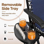 Yaheetech 26" Zero Gravity Recliners Adjustable Set of 2, Cup Holder Trays and - Image 5
