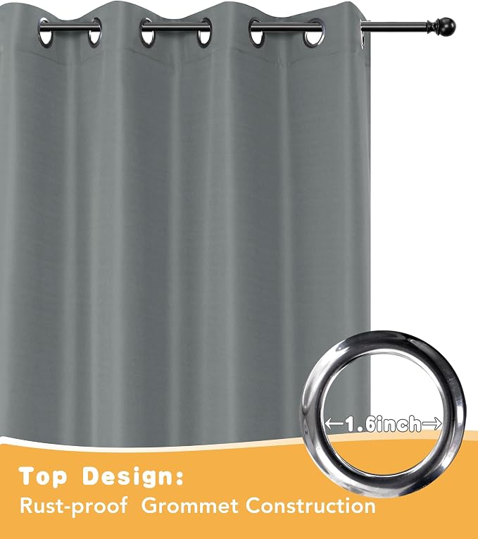 HolidayIdeas Outdoor Curtains for Patio Waterproof 4 Pcs 54x108 Inch Grey | - Image 4